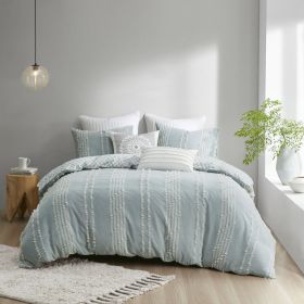 King/Cal King 3 Piece Cotton Jacquard Duvet Cover Set