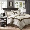 7 Piece Comforter Set Taupe/Brown Queen