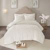 Full/Queen 3-Piece Tufted Cotton Chenille Medallion Duvet Cover Set