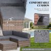 7-piece courtyard furniture set, outdoor segmented sofa set, garden set, gray
