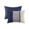 7 Piece Faux Suede Comforter Set Blue Queen