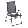 3-Piece Steel and Sling Folding Outdoor Patio Bistro Set, Black
