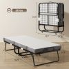 Folding Bed with Mattress for Adults, Twin Size, Portable Foldable Bed with Super Strong Steel Frame, 78.75" x 35.5", Fold Up, Roll Away & Hideaway