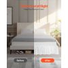 Wrap Around Bed Skirt, 15 in Drop, White Dust Ruffle Queen Size, Three Sides Adjustable Bedskirt with Easy Fit Elastic Strap
