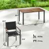 Outdoor Dining Set for 4, Patio Table and Chairs Set with 59" Rectangle Acacia Wood Table and 352 LBS Stackable Chairs