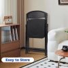 Steel Frame Light-Weight Compact Plastic Folding Chairs,Black (Set of 10)