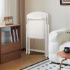 Steel Frame Light-Weight Compact Plastic Folding Chairs,White (Set of 10)