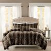 Full/Queen 4PC Faux Fur Comforter Set