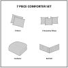 7 Piece Tufted Comforter Set Grey King