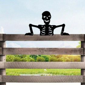 Gothic Metal Skull Silhouette Wall Plaque - Outdoor & Indoor Halloween Decor (Option: Wrought iron decoration)