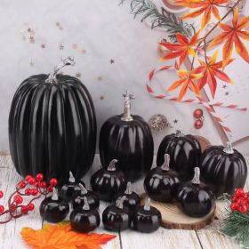 14pcs Artificial Pumpkin Black Foam Creative Lightweight Reusable Decorative Pumpkin For Ornament (Option: Default)