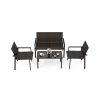 4 Pieces Patio Furniture Set with Heavy Duty Galvanized Metal Frame