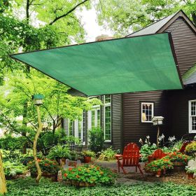 Rectangular Sunshade - Large Outdoor Sunshade for Courtyards, Gardens, and Swimming Pools - HDPE Fabric, Waterproof, Easy to Install (Color: Green)