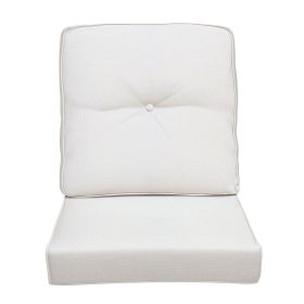 Outdoor Deep Seat Cushion Set, Waterproof & Fade Resistant Patio Chair Replacement Cushions for Outdoor Furniture, 1 Back & 1 Seat Cushion (Color: Beige)