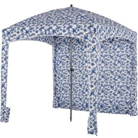 Beach cottage - 6 feet by 6 feet, with detachable side walls, a simple beach sunshade tent, equipped with storage bags, portable, UPF 50+ standard (Color: Sea Life)