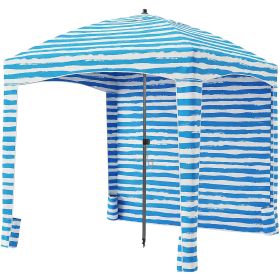 Beach cottage - 6 feet by 6 feet, with detachable side walls, a simple beach sunshade tent, equipped with storage bags, portable, UPF 50+ standard (Color: Light Blue)