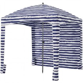 Beach cottage - 6 feet by 6 feet, with detachable side walls, a simple beach sunshade tent, equipped with storage bags, portable, UPF 50+ standard (Color: Deep blue)