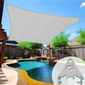 Super Ring 20'x20'x20' Beige Triangle Sun Shade Sail, Commercial Grade UPF50 Canopy, 280 GSM Heavy Duty Fabric, 98% UV Blockage (Color: Gray, size: 12X16)