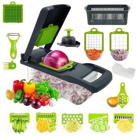 16 In 1 Vegetable Chopper Fruit Salad Mandolin Slicer Food Dicer Cutter Peeler (Option: 1Pc)