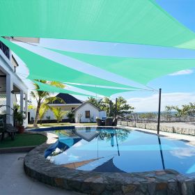 Artpuch Custom Size Turquoise Sun Shade Sail Triangle Canopy 185 GSM Durable Fabric UV Block Awning for Outdoor Patio Garden Backyard (Customized Avai (Color: Turquoise, size: 13X26X26)