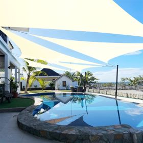 Artpuch Custom Size Cream Sun Shade Sail Triangle Canopy 185 GSM Durable Fabric UV Block Awning for Outdoor Patio Garden Backyard (Customized Availabl (Color: Cream, size: 19X29X29)
