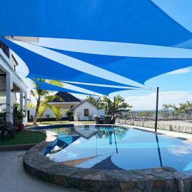 Artpuch Custom Size Sky Blue Sun Shade Sail Triangle Canopy 185 GSM Durable Fabric UV Block Awning for Outdoor Patio Garden Backyard (Customized Avail (Color: Sky Blue, size: 19X27X27)