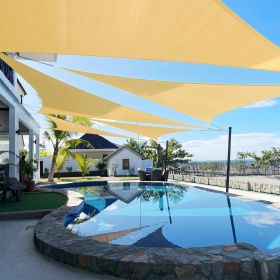 Artpuch Custom Size 5'X7'X7' Sand Sun Shade Sail Triangle Canopy 185 GSM Durable Fabric UV Block Awning for Outdoor Patio Garden Backyard (Customized (size: 07X12X12)