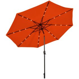 10 Feet Outdoor Patio Umbrella with Bright Solar LED Lights (Color: ORANGE)