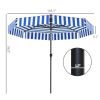 8.6FT Patio Umbrella, UPF 30+ Outdoor Market Umbrella, 2-Tier Vented Patio Table Umbrella with Crank 8 Ribs