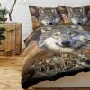 3pcs Wolf Pack Tribe Bedroom Printed Bedding Suitable For All Seasons