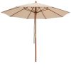 9.5 Feet Pulley Lift Round Patio Umbrella with Fiberglass Ribs